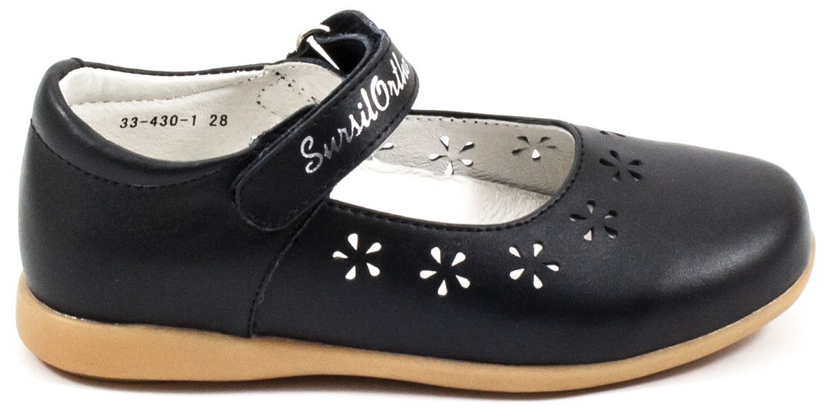Туфли Мери Джейн всесезонные для девочки Sursil-Ortho чёрные туфли для девочки sursil ortho черные