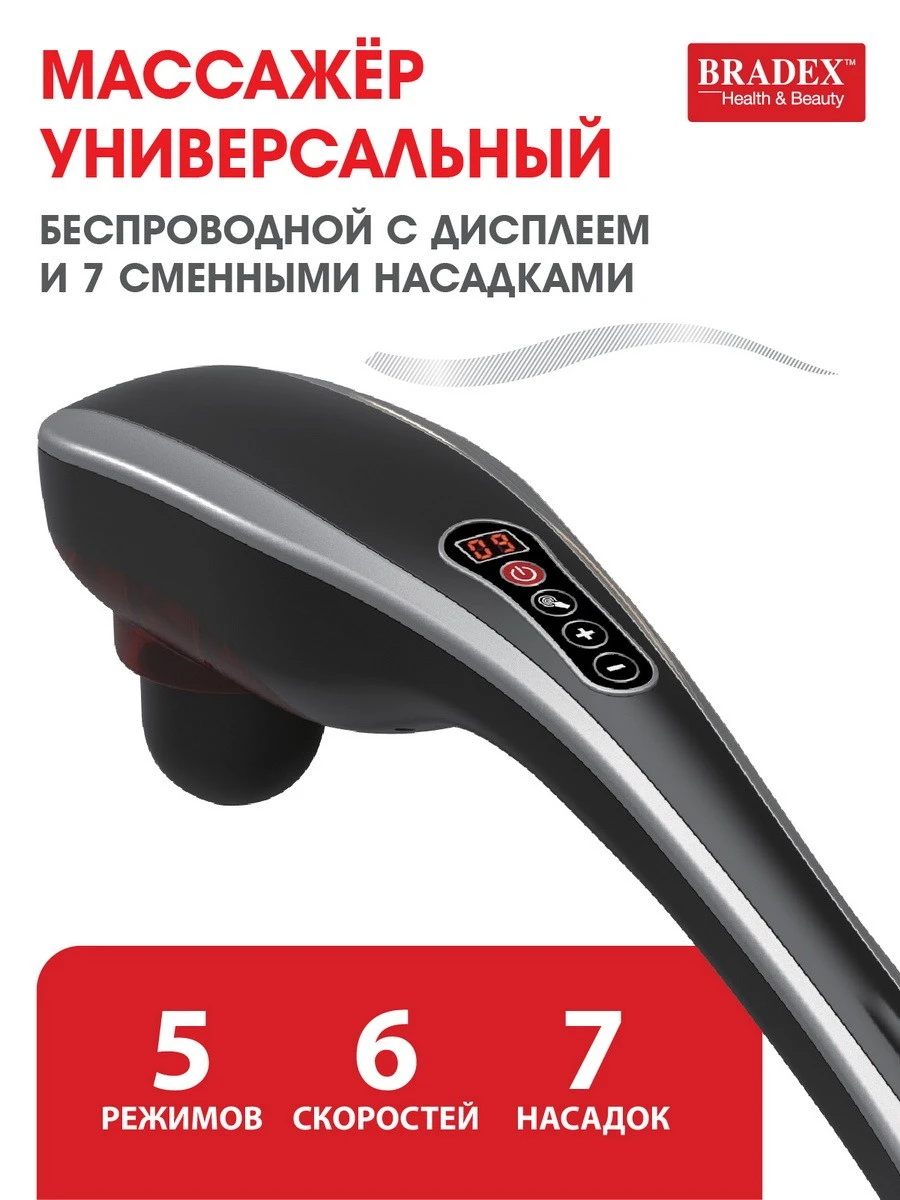 Массажёр универсальный беспроводной, 7 насадок | Заказать за 6599 Р | Арт.  KZ-0567 | Официальный сайт medi